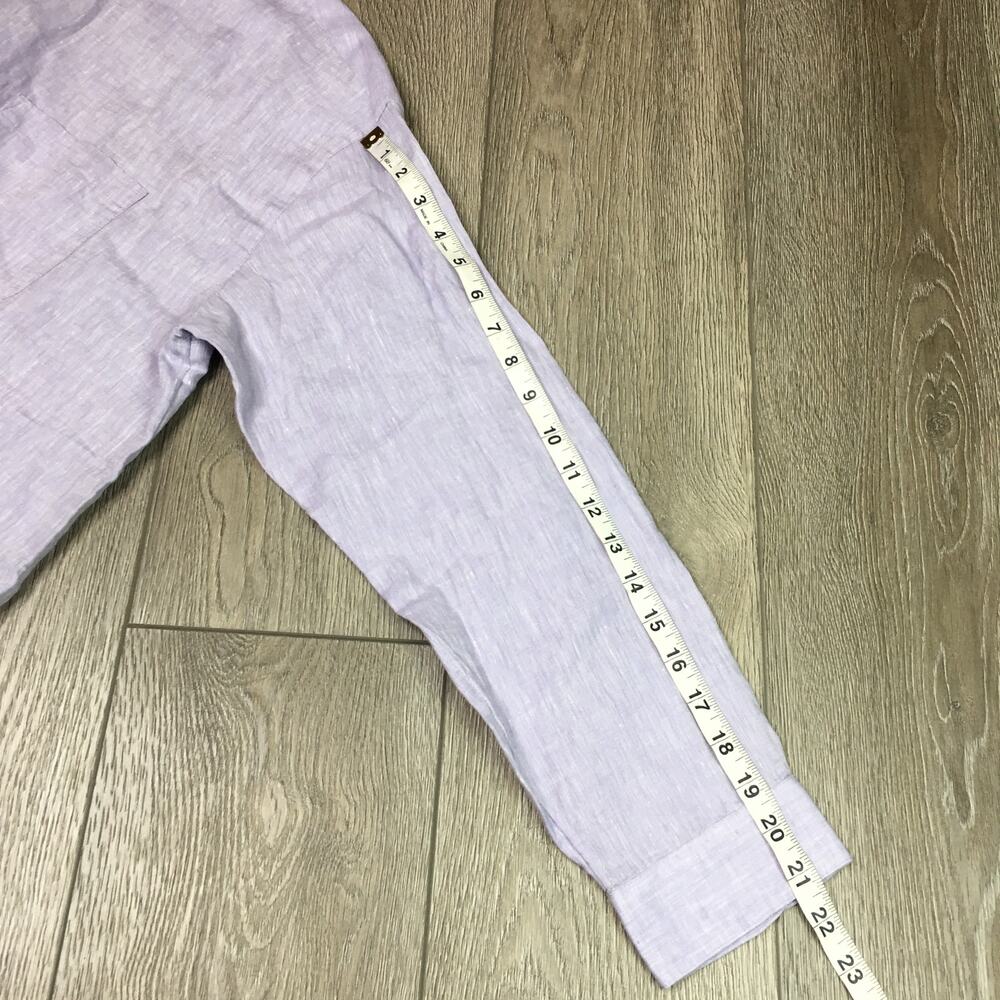 J. Jill Love Linen Button Down Shirt Lavender Long Sleeve 100% Linen Womens XL - Picture 7 of 10